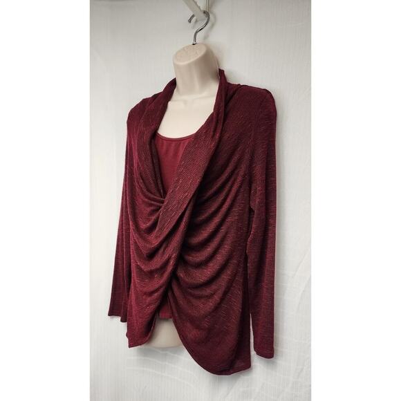 A PEA IN THE POD RED COWL NECK LONG SLEEVE MATERNITY SWEATER SIZE LARGE - Picture 3 of 8